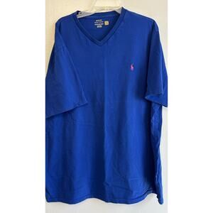 Polo Ralph Lauren Men's T-Shirt XXL V-Neck Royal Blue Classic Fit Jersey 2XL